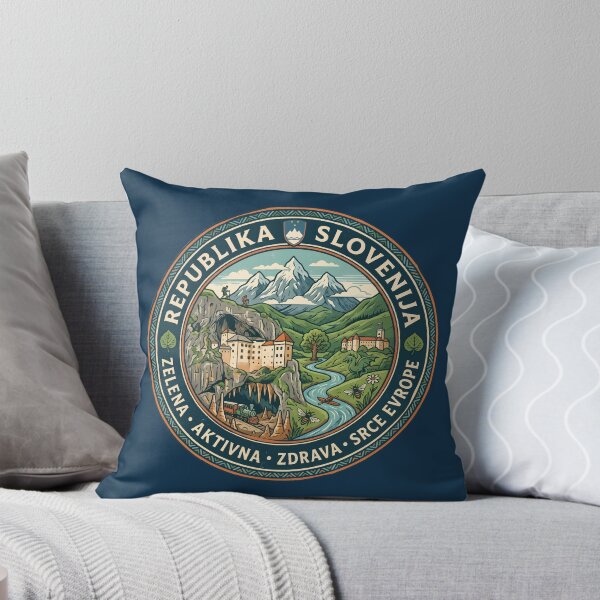 Item preview, Slovenia Illustration Travel Art Badge designed and sold by KrisSidDesigns.