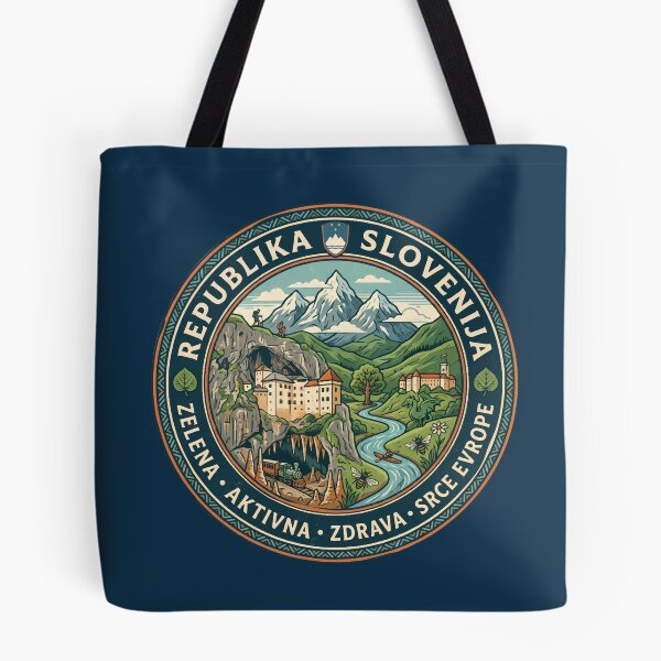 Item preview, Slovenia Illustration Travel Art Badge designed and sold by KrisSidDesigns.