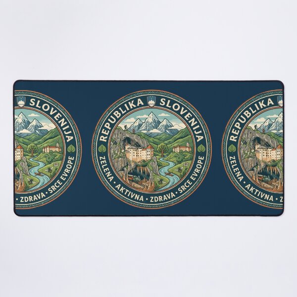 Item preview, Slovenia Illustration Travel Art Badge designed and sold by KrisSidDesigns.