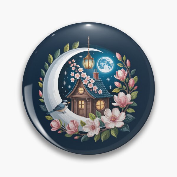 Item preview, Charming Cottage Under Moonlit Sky designed and sold by jkrphoto.