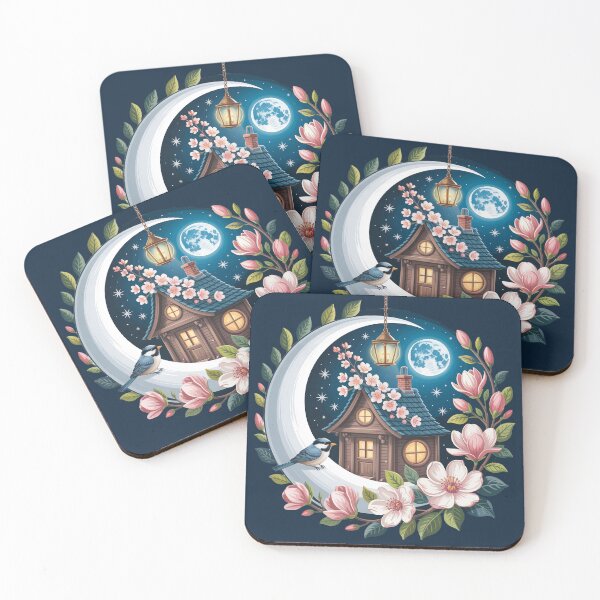 Item preview, Charming Cottage Under Moonlit Sky designed and sold by jkrphoto.
