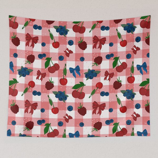 Item preview, Rosy Pink Picnic Berries and Bows designed and sold by Pinecone Place.