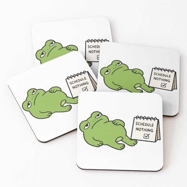Item preview, Lazy Frog 'Schedule Nothing' Sticker Cute Relaxing Frog Meme designed and sold by Olivra.