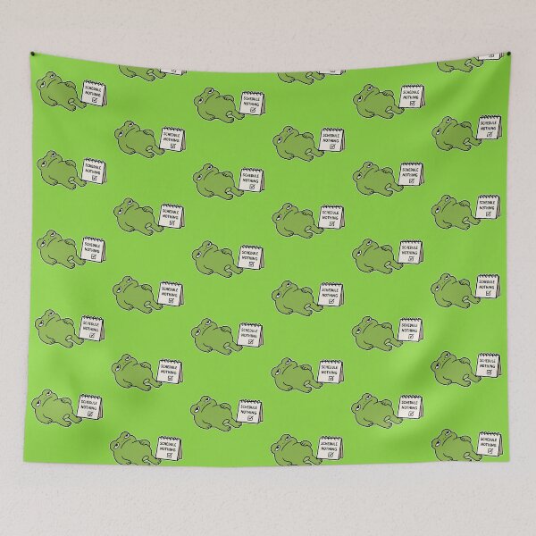 Item preview, Lazy Frog 'Schedule Nothing' Sticker Cute Relaxing Frog Meme designed and sold by Olivra.