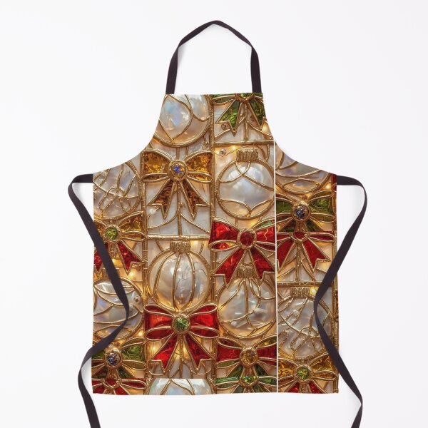 Item preview, Christmas in Stained Glass – Golden Ribbons and Spheres designed and sold by BriSher.