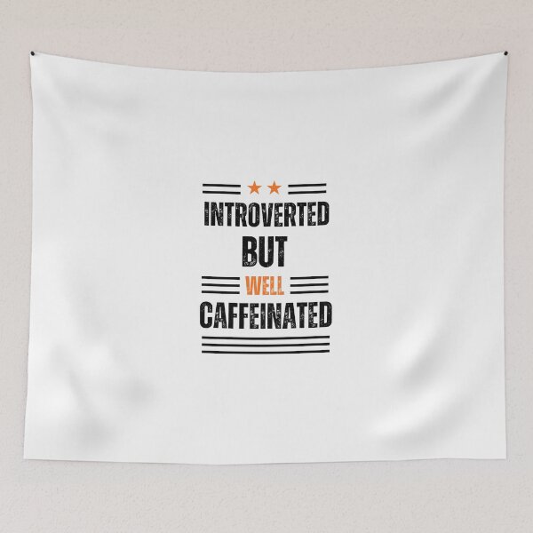 Item preview, Introverted but Well Caffeinated Shirt – Coffee Lover Introvert T-Shirt designed and sold by Line-Mood1⭐️⭐️⭐️⭐️⭐️.