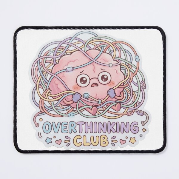 Item preview, Overthinking Club Sticker | Anxiety Mood designed and sold by CutePlix.