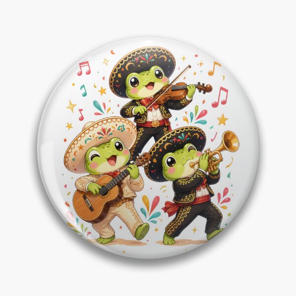 Item preview, Kawaii Frog Mariachi Band | Cute Frogs Playing Violin Guitar Trumpet designed and sold by MarekoraStudio.