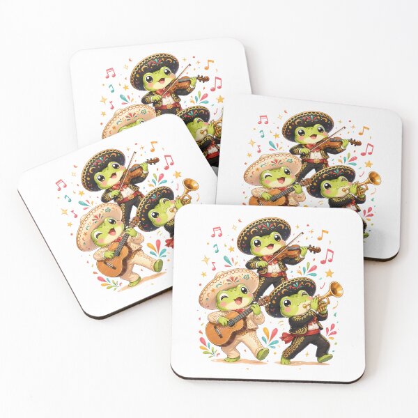 Item preview, Kawaii Frog Mariachi Band | Cute Frogs Playing Violin Guitar Trumpet designed and sold by MarekoraStudio.