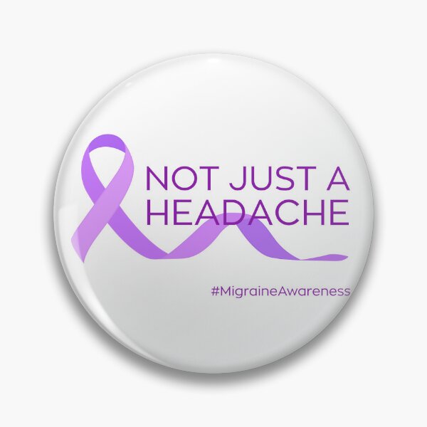 Item preview, Not Just a Headache – Migraine Awareness Purple Ribbon Design designed and sold by ArcticFoxStudio.