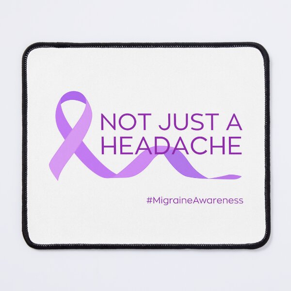Item preview, Not Just a Headache – Migraine Awareness Purple Ribbon Design designed and sold by ArcticFoxStudio.
