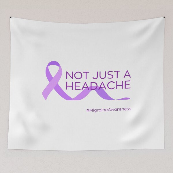 Item preview, Not Just a Headache – Migraine Awareness Purple Ribbon Design designed and sold by ArcticFoxStudio.