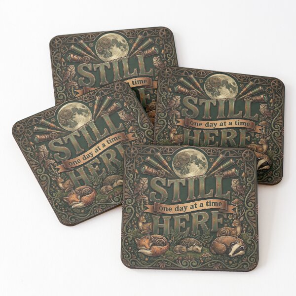 Item preview, Still Here One Day At A Time Steampunk Forest Animal Art designed and sold by Sybille-Yates.