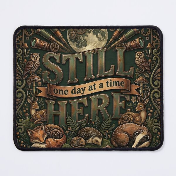Item preview, Still Here One Day At A Time Steampunk Forest Animal Art designed and sold by Sybille-Yates.