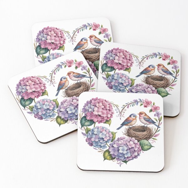 Item preview, Birds Nestled Among Hydrangeas designed and sold by jkrphoto.