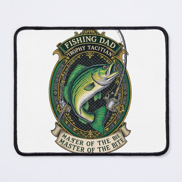 Item preview, Master of the Bite Funny Fishing Dad Trophy Emblem Gift designed and sold by YMLux.