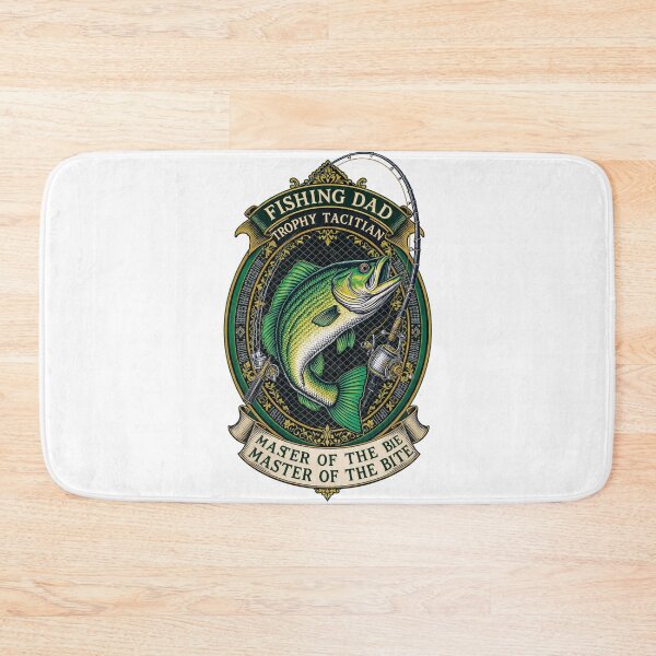 Item preview, Master of the Bite Funny Fishing Dad Trophy Emblem Gift designed and sold by YMLux.