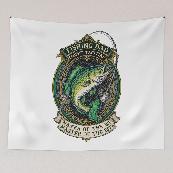 Item preview, Master of the Bite Funny Fishing Dad Trophy Emblem Gift designed and sold by YMLux.