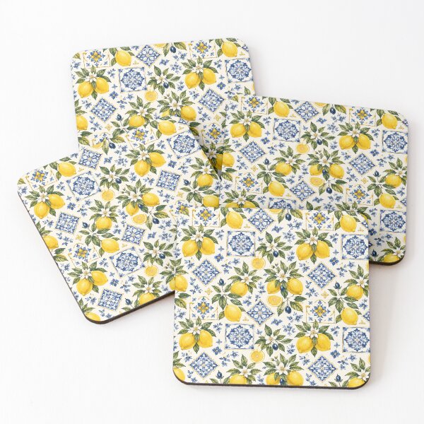 Item preview, Mediterranean Lemon Tile Pattern – Italian Coastal Seamless Design designed and sold by Creativeeworld777.