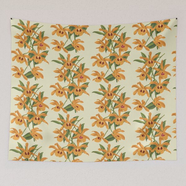 Item preview, vintage yellow orchids designed and sold by okapia concolor.