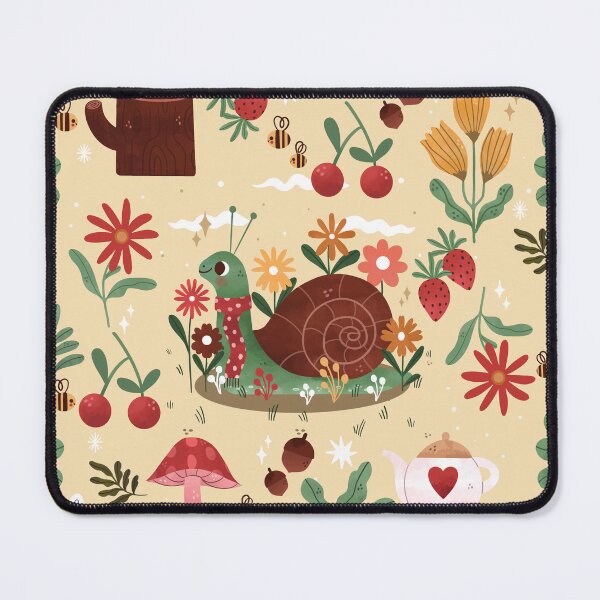 Item preview, cottagecore snail nature floral garden teapot bees designed and sold by Gossip Rag.
