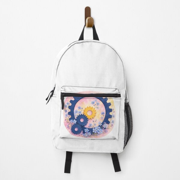 Item preview, Pastel Gear Harmony – Floral Abstract Mechanism Design designed and sold by MarekoraStudio.