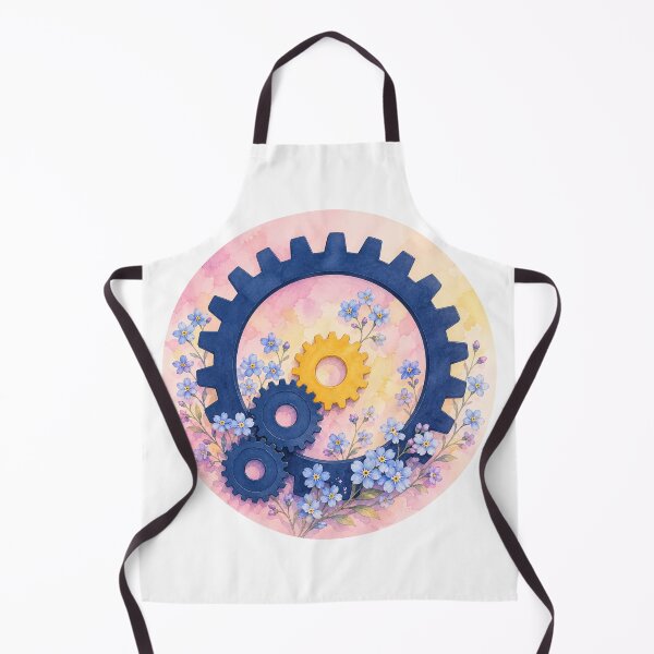 Item preview, Pastel Gear Harmony – Floral Abstract Mechanism Design designed and sold by MarekoraStudio.