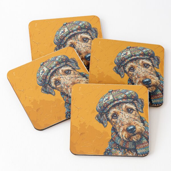 Item preview, Airedale Terrier Impasto Oil Painting - Colorful Modern Folk Art Pet designed and sold by The Real Life Symphony.