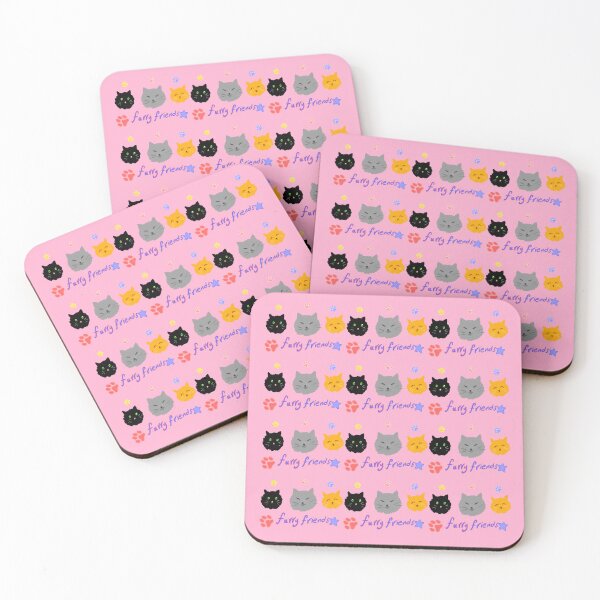 Item preview, Furry Friends: Three cute kitty cats (pattern-pink) designed and sold by Tiny-Sugar-Dove.
