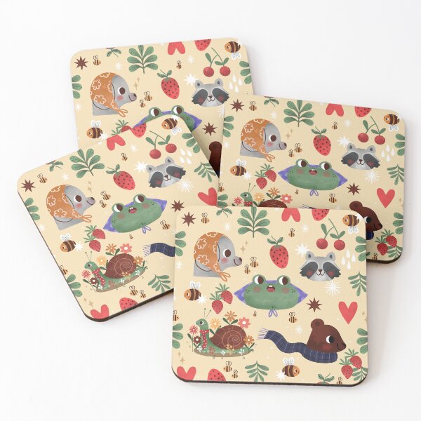 Item preview, cottagecore snail garden bee frog raccoon bear designed and sold by Gossip Rag.