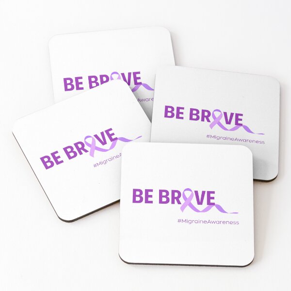 Item preview, Be Brave – Migraine Awareness Purple Ribbon Inspirational Design designed and sold by ArcticFoxStudio.