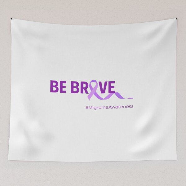 Item preview, Be Brave – Migraine Awareness Purple Ribbon Inspirational Design designed and sold by ArcticFoxStudio.