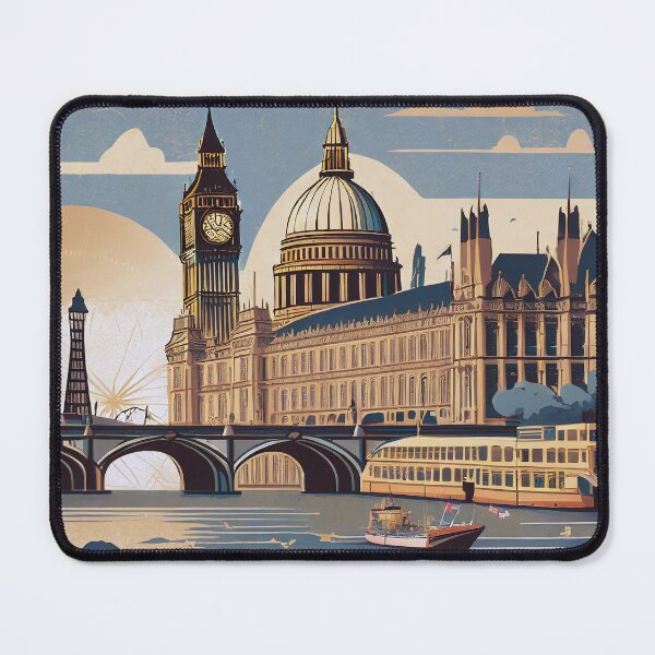 Item preview, Retro London Skyline Art Print - St. Paul's, Big Ben, & Westminster designed and sold by ArtworkNorth.