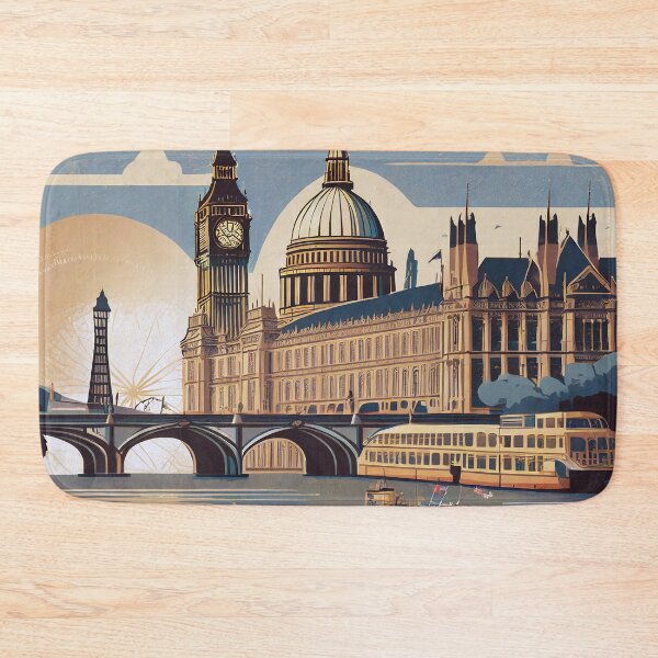 Artikelvorschau, Kunstdruck der Londoner Skyline im Retro-Stil – St. Paul’s, Big Ben und Westminster entworfen und verkauft von ArtworkNorth.