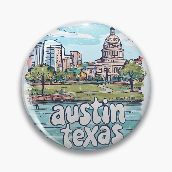 Item preview, Austin Texas Cute Skyline Colorful Cityscape Space Center designed and sold by HowToCanadian.