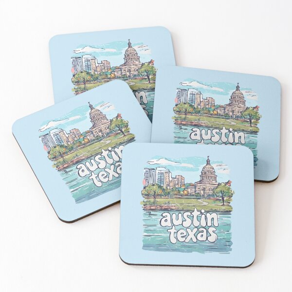 Item preview, Austin Texas Cute Skyline Colorful Cityscape Space Center designed and sold by HowToCanadian.