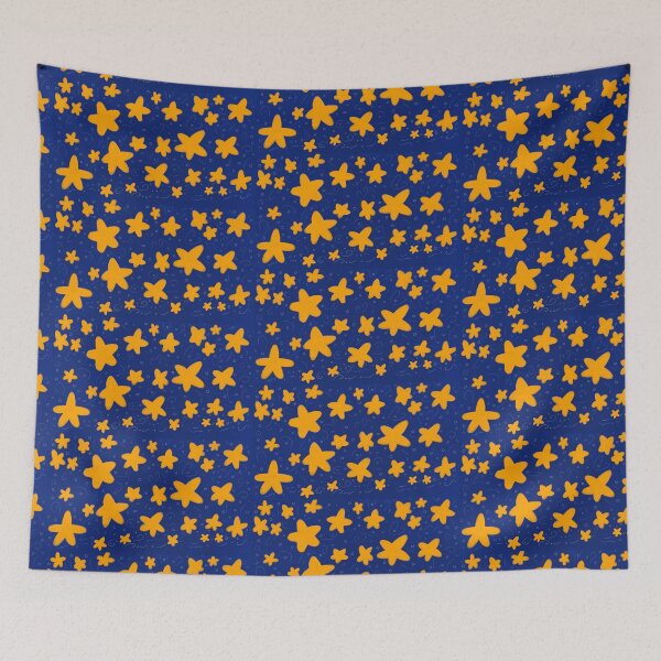 Item preview, Twirly stars in night sky (orange) designed and sold by Tiny-Sugar-Dove.
