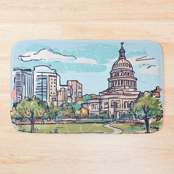 Item preview, Austin Texas Cute Skyline Colorful Cityscape Space Center designed and sold by HowToCanadian.