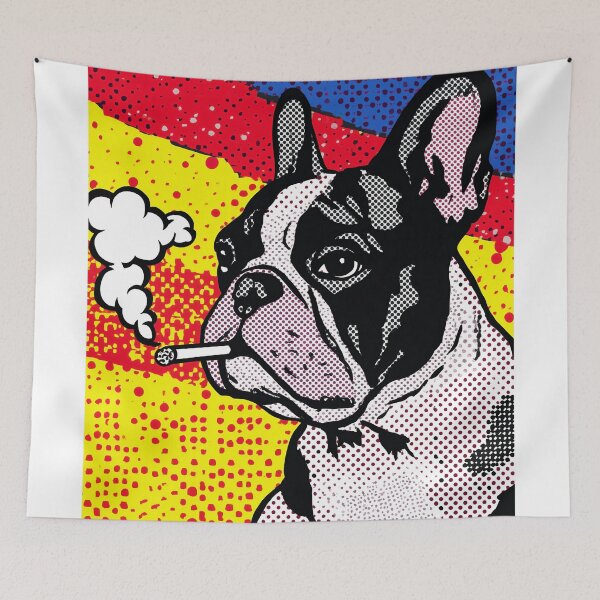 Item preview, Smoking French Bulldog in Pop Art Style designed and sold by lautir.