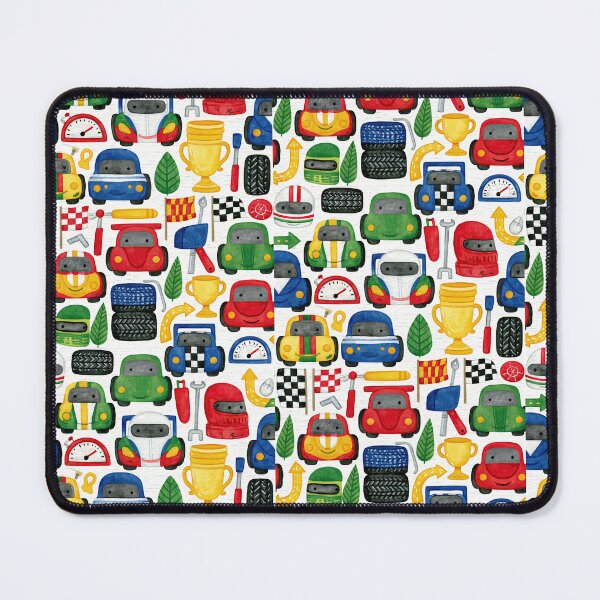 Item preview, Blue and Red Race Cars with Trophies Seamless Art designed and sold by Piotrek0001.