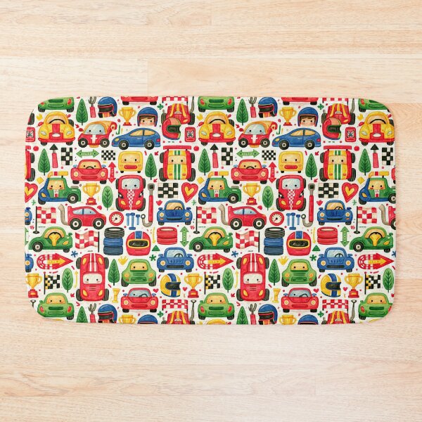 Item preview, Busy Colorful Racing Cars and Tools Kids Pattern designed and sold by Piotrek0001.