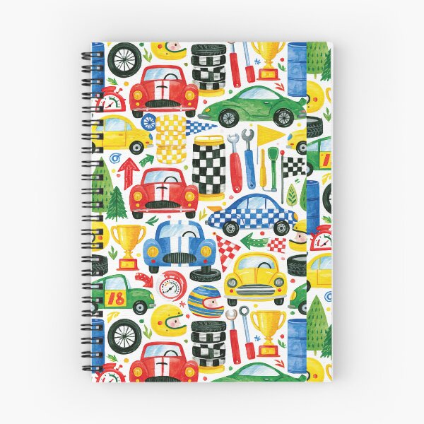 Item preview, Blue and Yellow Race Cars Grid Nursery Pattern designed and sold by Piotrek0001.