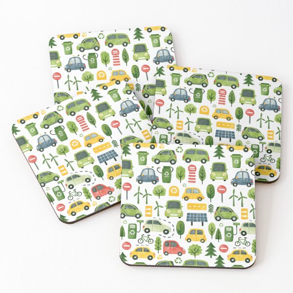 Item preview, Green City Windmills and Cars Environmental Pattern designed and sold by Piotrek0001.