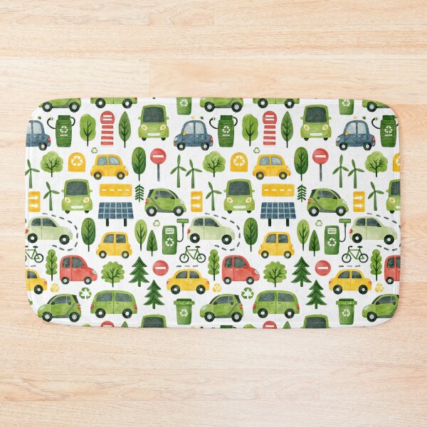 Item preview, Green City Windmills and Cars Environmental Pattern designed and sold by Piotrek0001.