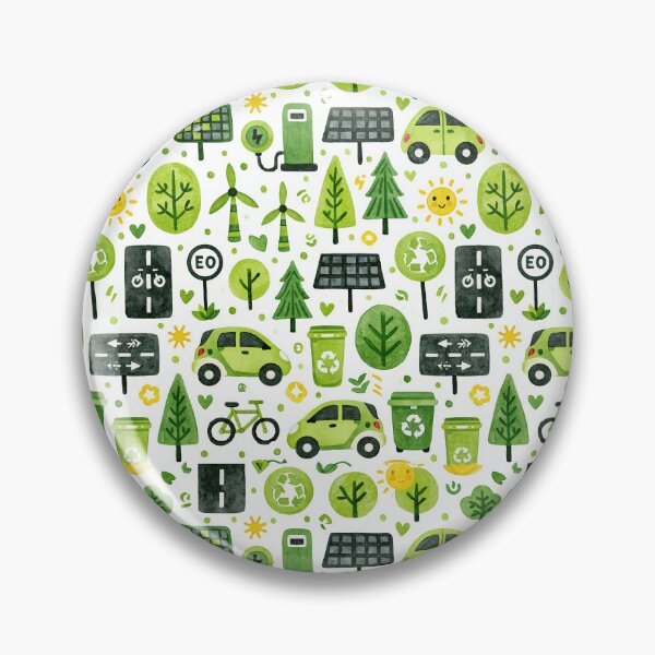 Item preview, Eco Green City Cars and Recycling Symbols Pattern designed and sold by Piotrek0001.