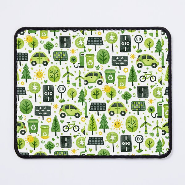 Item preview, Eco Green City Cars and Recycling Symbols Pattern designed and sold by Piotrek0001.