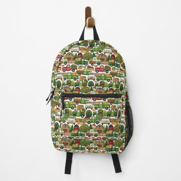Item preview, Rustic Red Barn and Green Farm Tractor Pattern designed and sold by Piotrek0001.