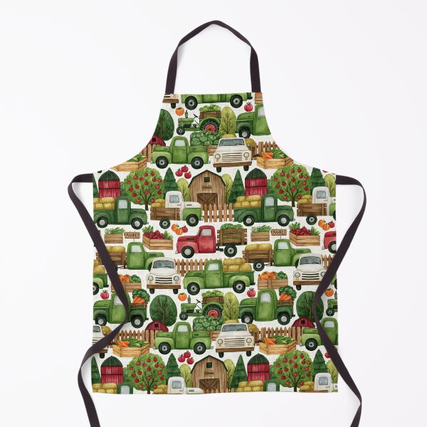 Item preview, Rustic Red Barn and Green Farm Tractor Pattern designed and sold by Piotrek0001.