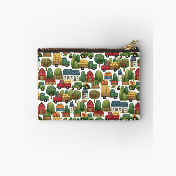 Item preview, Red Tractors and Apple Baskets Farm Kids Pattern designed and sold by Piotrek0001.