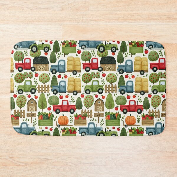 Item preview, Colorful Farm Trucks and Fresh Produce Pattern designed and sold by Piotrek0001.
